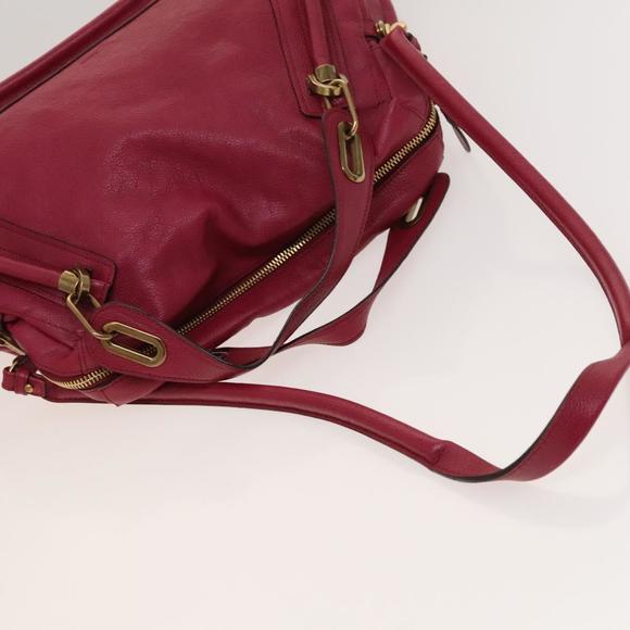 Chloe Paraty Hand Bag Leather 2way Pink Gold Auth 124627 - Picture 7 of 16